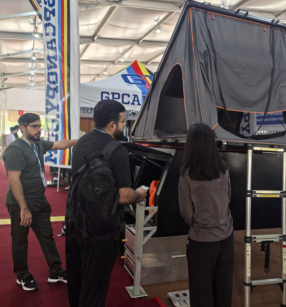 137届广交会唐汉金属制品展示新一代UTE配件及Canopy模块化托盘系统